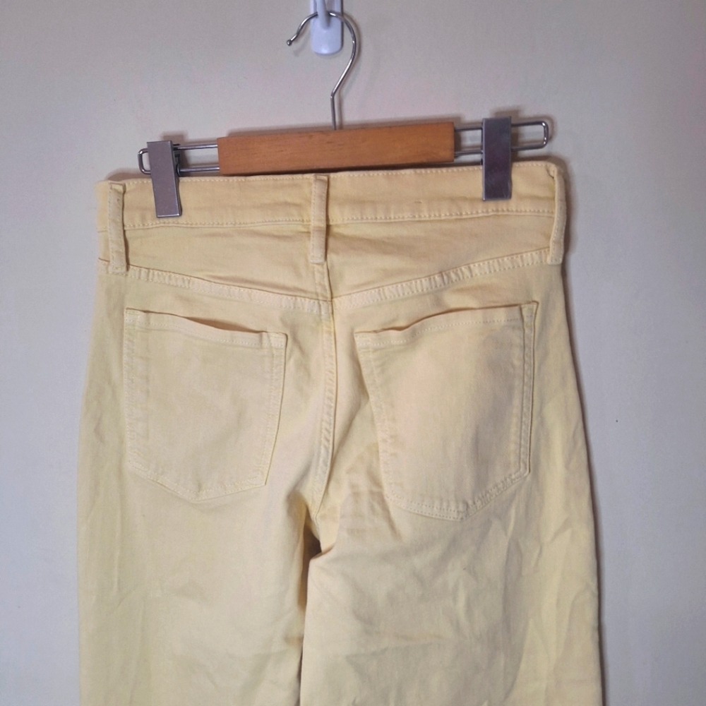 Banana Republic high rise cropped pants pale citrus SZ 26 - Picture 5 of 8